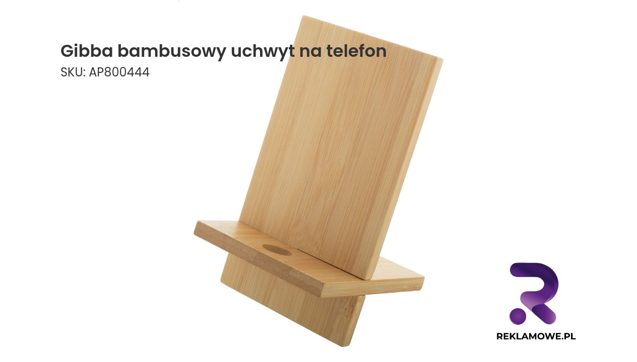 Ekologiczny bambusowy uchwyt na telefon marki Gibba
