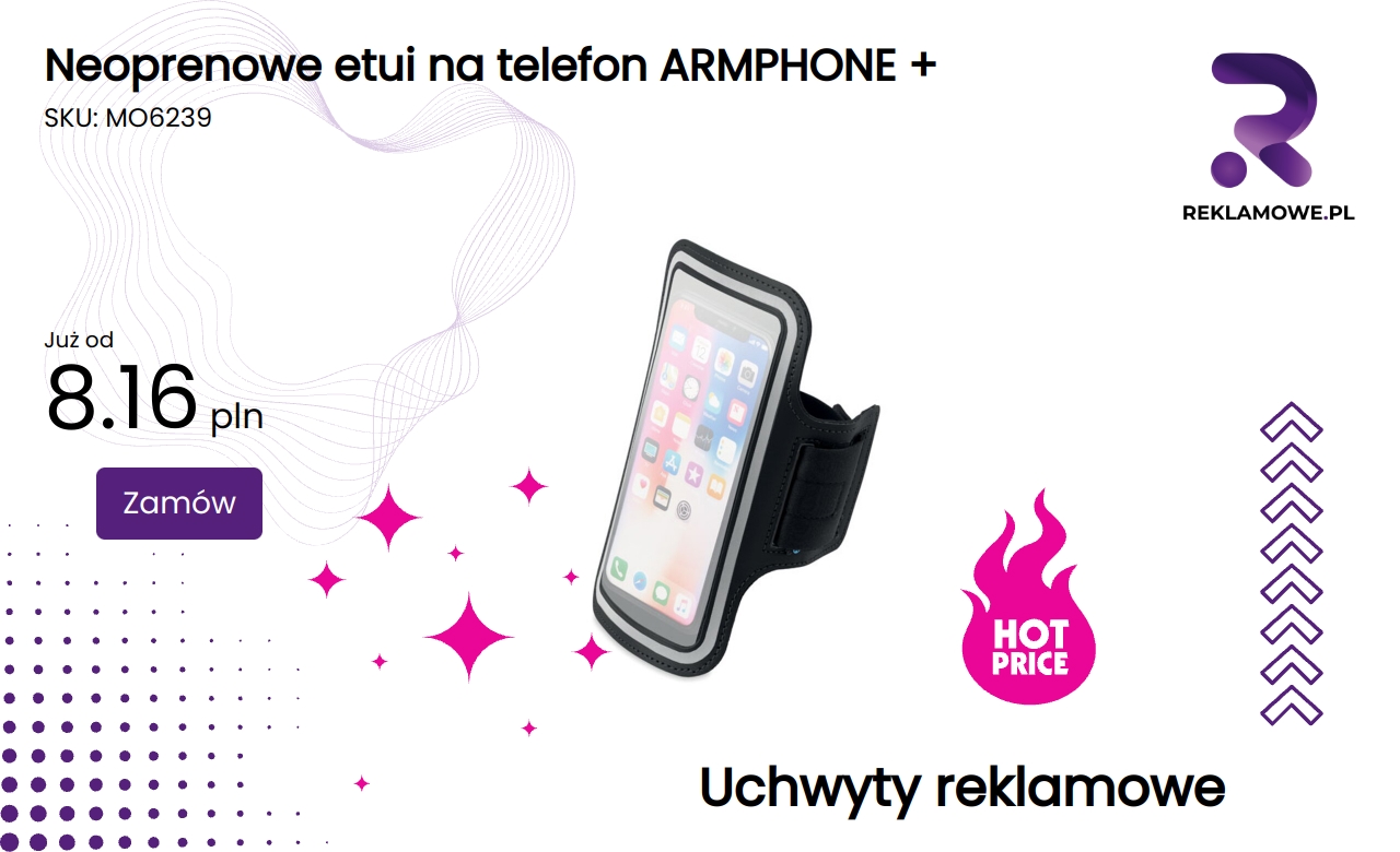 Neoprenowe etui na telefon ARMPHONE+ w kolorze czarnym