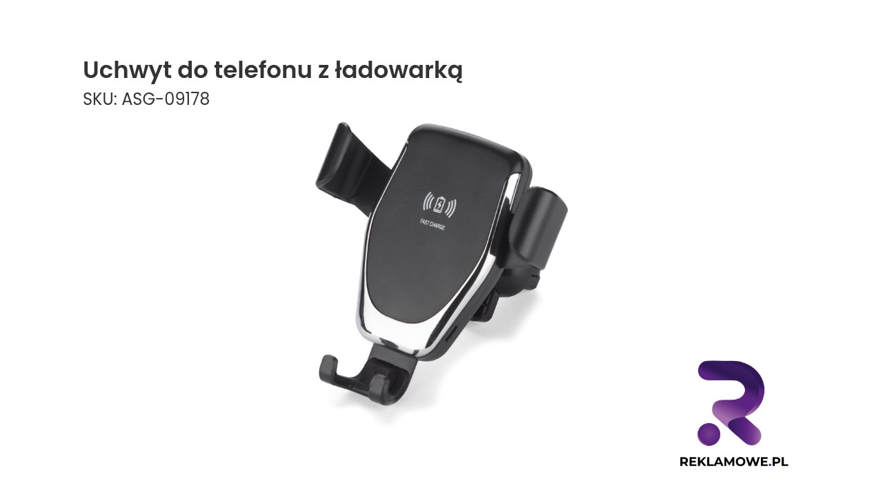 Uchwyt do telefonu z ładowarką indukcyjną GARI 15W USB-C Uchwyt do telefonu z ładowarką – praktyczny uchwyt samochodowy do smartfona z funkcją ładowania