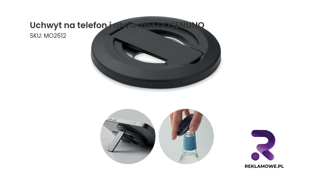Uchwyt na telefon i otwieracz DOSENUNO Nowoczesny uchwyt na telefon z funkcją otwieracza marki DOSENUNO